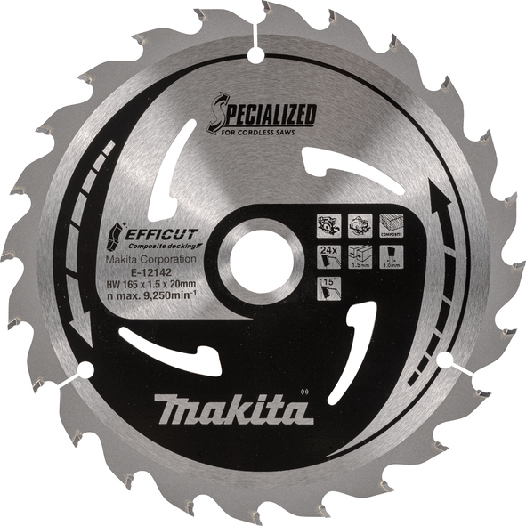 Makita - List za testeru od tvrdog metala EFFICUT 165x20x40T - E-12142