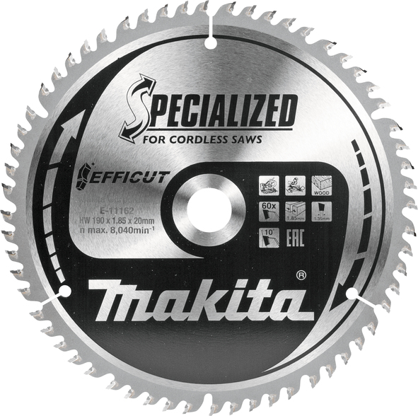 Makita - List za testeru od tvrdog metala EFFICUT Ø190 x20mm 60T - E-11162
