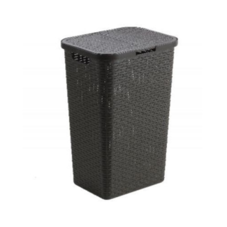 Korpa za veš sa poklopcem 60L siva, 030775