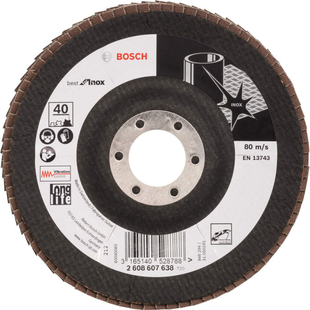 Bosch - Lamelni brusni disk izvijeni X581, Best for Inox Ø125 mm, G 40 - 2608607638
