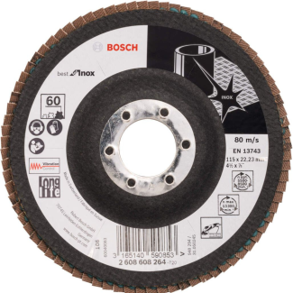 Bosch - Lamelni brusni disk izvijeni X581, Best for Inox Ø115 mm, G 60 - 2608608264