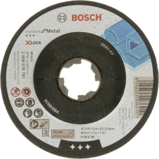 Bosch - Uvučena rezna ploča 115x2,5mm-X-LOCK Standard for Metal - 2608619781