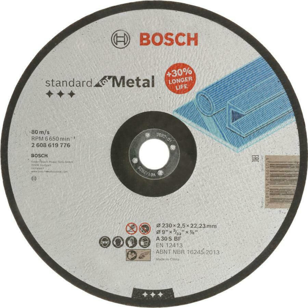 Bosch - Uvučena rezna ploča 230x2,5mm-Standard for Metal - 2608619776