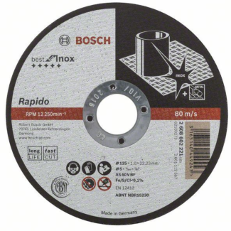Bosch - Ravni rezni disk 125mm-Best for Inox-Rapido Long Life - 2608602221