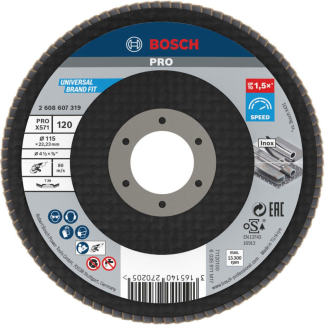 Bosch - Lamelni brusni disk izvijeni X571, Best for Metal Ø115 mm, G 120 - 2608607319