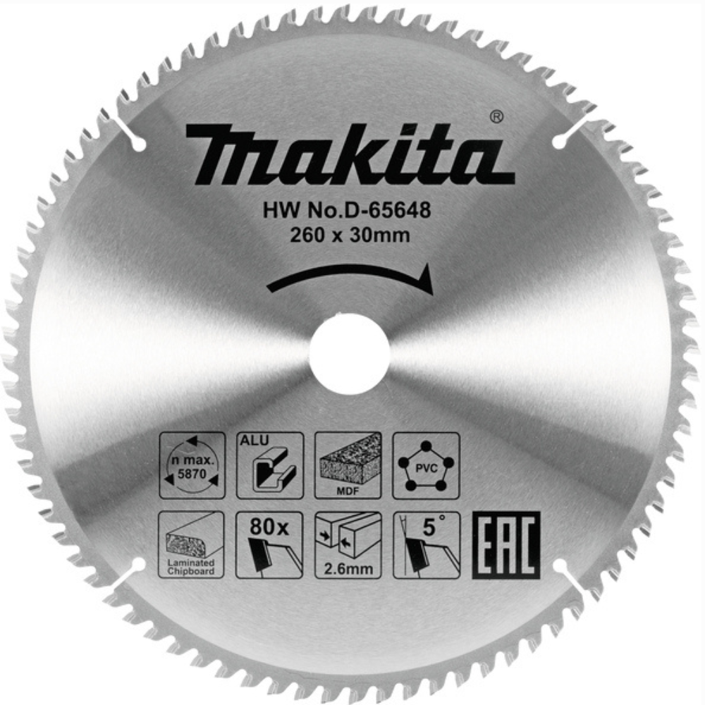 Makita - TCT list testere Ø216mm 80 zuba - D-65626