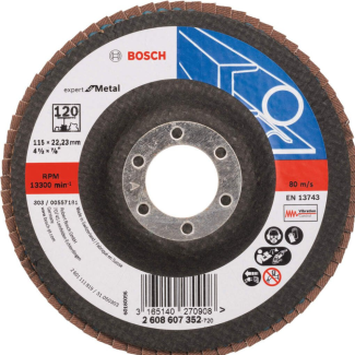 Bosch - Lamelni brusni disk ravni X551, Expert for Metal Ø115 mm, G 120 - 2608607352