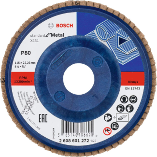 Bosch - Lamelni brusni disk ravni X431, Standard for Metal Ø115 mm G 80 - 2608601272