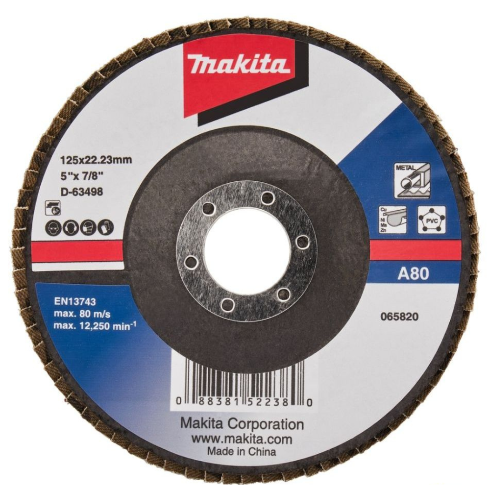 Makita - Lamelarni brusni disk za čelik aluminium-oksid Ø125mm A80 - D-63498