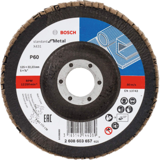 Bosch - Lamelni brusni disk izvijeni X431, Standard for Metal Ø125 mm, G 60 - 2608603657