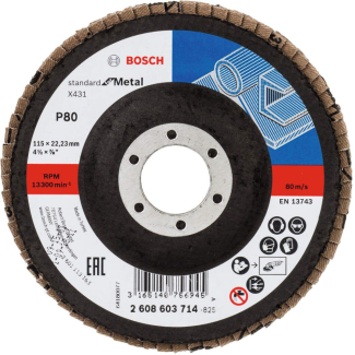 Bosch - Lamelni brusni disk ravni X431, Standard for Metal Ø115 mm, G 80 - 2608603714