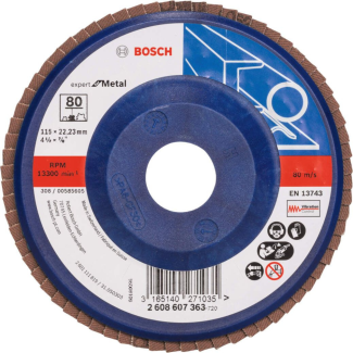 Bosch - Lamelni brusni disk ravni X551, Expert for Metal Ø115 mm, G 80 - 2608607363
