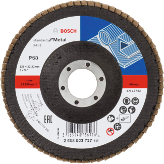 Bosch - Lamelni brusni disk ravni X431, Standard for Metal Ø125 mm, G 60 - 2608603717