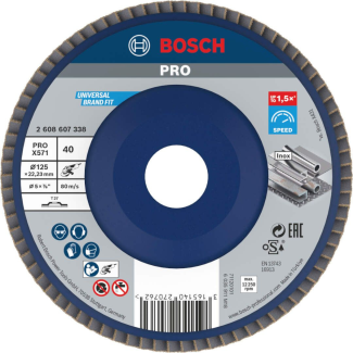 Bosch - Lamelni brusni disk ravni X571, Best for Metal Ø125 mm, G 40 - 2608607338