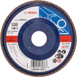 Bosch - Lamelni brusni disk ravni X551, Expert for Metal Ø115 mm, G 120 - 2608607364