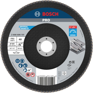 Bosch - Lamelni brusni disk izvijeni X571,Best for Metal Ø180 mm, G 40 - 2608606737