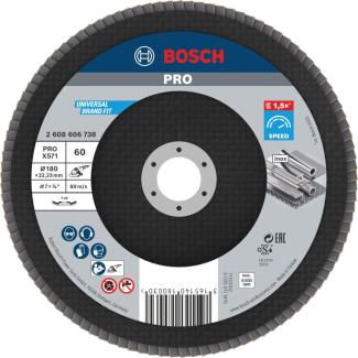 Bosch - Lamelni brusni disk izvijeni X571,Best for Metal Ø180 mm, G 60 - 2608606738