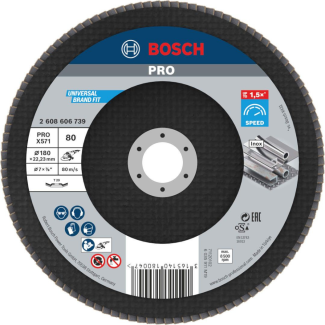Bosch - Lamelni brusni disk izvijeni X571,Best for Metal Ø180 mm, G 80 - 2608606739