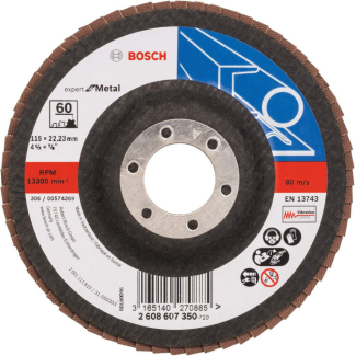 Bosch - Lamelni brusni disk ravni X551, Expert for Metal Ø115 mm, G 60 - 2608607350