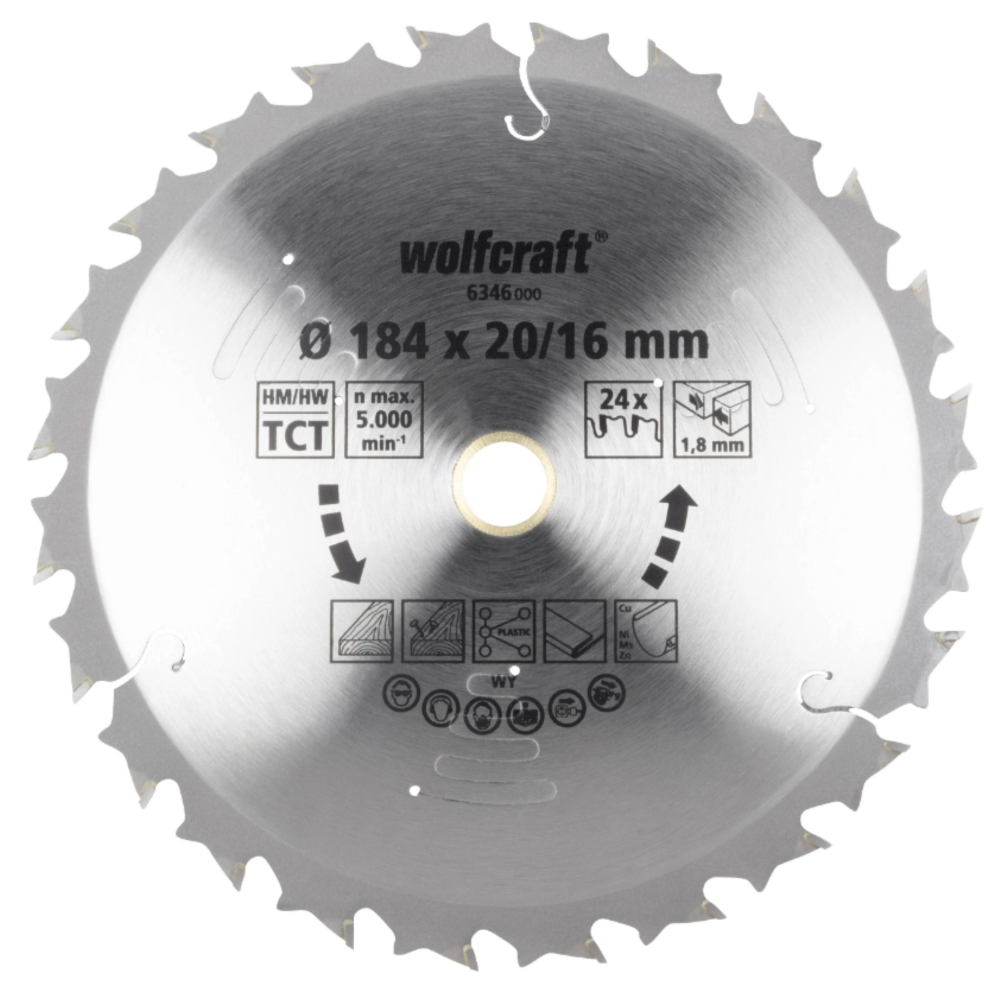 Wolfcraft - List kružne testere za drvo, 184 x 20 x 1.8 mm - 6346000