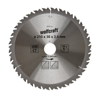 Wolfcraft - List kružne testere HM 210x30x2.4mm naizmenični zubi - 6737000