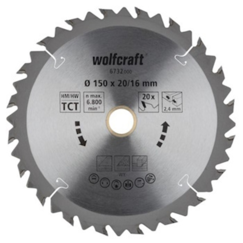 Wolfcraft - List kružne testere HM Z18 150x20x2.4mm naizmenični zubi - 6732000