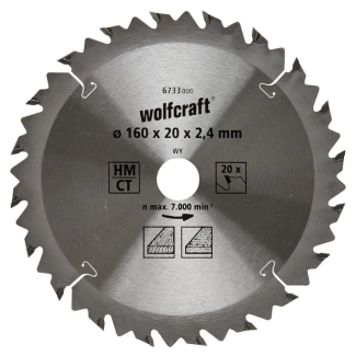 Wolfcraft - List kružne testere HM Z18 160x20x2.4mm naizmenični zubi - 6733000