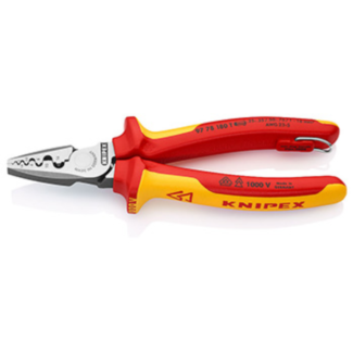 Knipex - Klešta za krimpovanje hilzni (kablovskih završetaka) 1000V VDE 180mm sa mogućnošću kačenja - 97 78 180 T