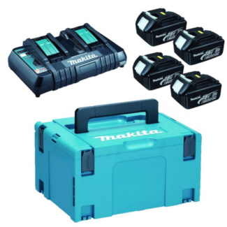 Makita Set u koferu Makpac 2 - BL1830 x 4 + DC18RD, 197970-3