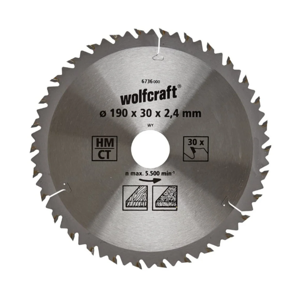 Wolfcraft List kružne testere, 190 x 30 x 2.4 mm - 6736000