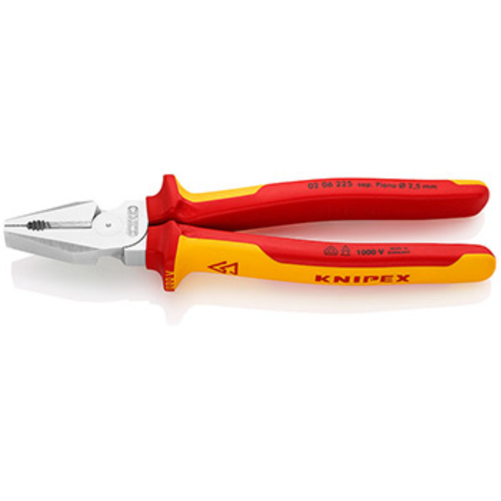 Knipex - Kombinovana klešta izolovana 1000V VDE 225mm u blister pakovanju - 02 06 225 SB