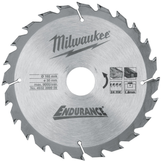 Milwaukee - List kružne testere za drvo, 165 x 30 mm, 24 zuba - 4932399909