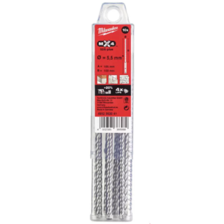 MILWAUKEE - Set burgija za beton MX4, 4-rezna, SDS-Plus, 5,5 x 100/165, 10 kom - 4932352041
