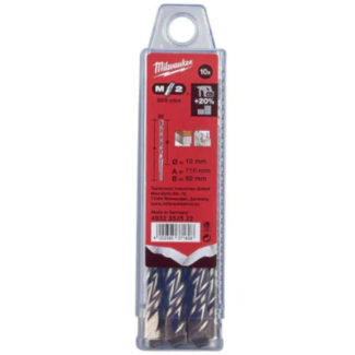 MILWAUKEE - Set burgija za beton M2, 2-rezna, SDS-Plus, 10 x 50/110 mm, 10 kom - 4932352522