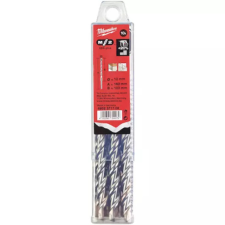 MILWAUKEE - Set od 10 burgija za beton M2, 2-rezna, SDS-Plus, 10 x 100/160 mm - 4932371708