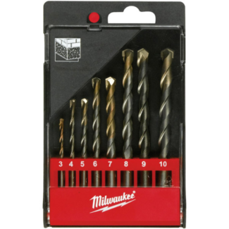 Milwaukee - Set burgija za beton, cilindrična drška, 2-rezna, 3 - 10 mm - 4932352334