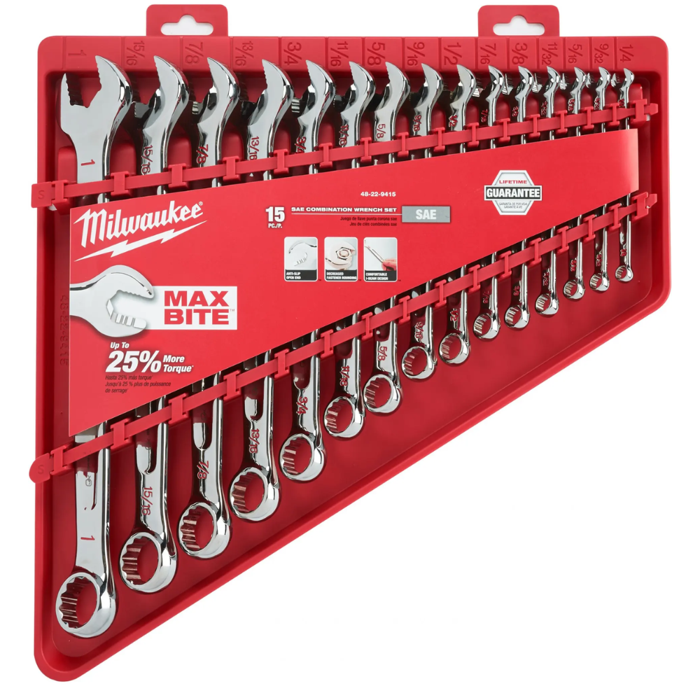 Milwaukee - Set kombinovanih ključeva sa čegrtaljkom MAXBITE, 1/4" - 1", 15 kom. - 4932464996