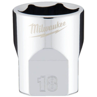 Milwaukee - Nasadni ključ 3/8", kratka, metrička, 18 mm - 4932478348