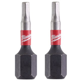 Milwaukee - Udarni bitovi HEX 2,5 x 25 mm, Shockwave, 2 kom - 4932430893