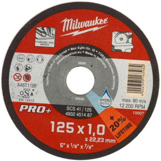 Milwaukee - Set reznih ploča za sečenje metala, 125 x 1 x 22,23 mm,Pro+ - 4932451488