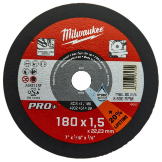 Milwaukee - Rezna ploča za sečenje metala, 180 x 1,5 x 22,23 mm,Pro+ - 4932451489