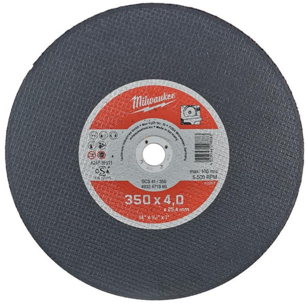 Milwaukee - Rezna ploča za metal, 350 x 4 x 25.4 mm, PRO+ - 4932471989