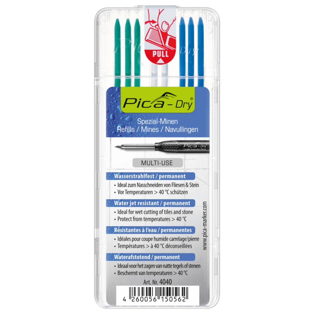Pica - Zamenska mina za Pica Dry, 3x plava/2xbela/3x zelena, 8komada - PC4040