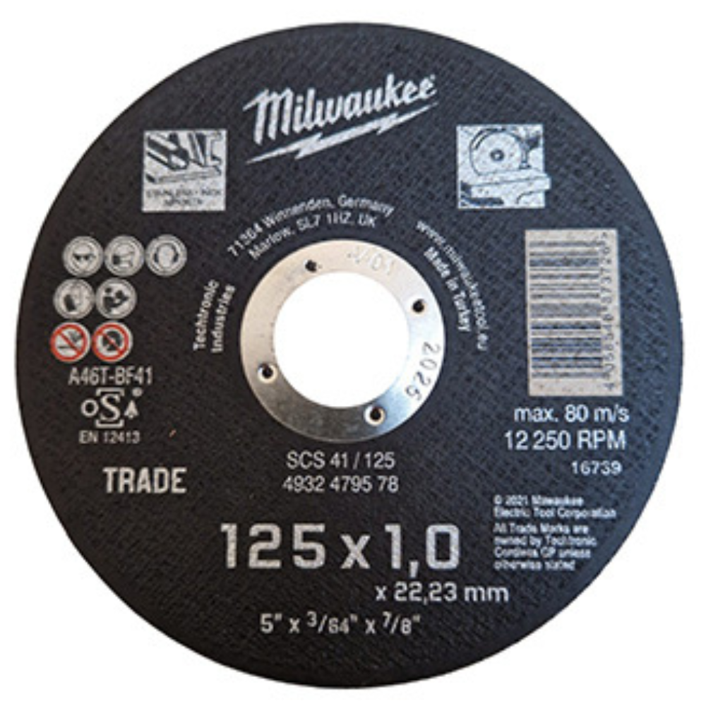 Milwaukee - Ploča rezna 125 x 1 x 22,2 mm - 4932479578