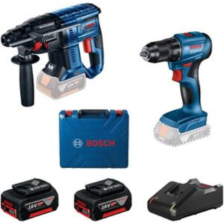 Bosch - Akumulatorski set GSR 185-Li + GBH 180-LI; 18V; 2x4,0 Ah - 0615990N20
