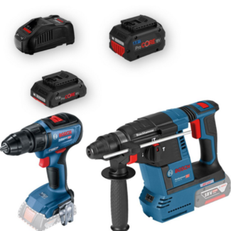 Set Bosch aku alata GBH 18V-26 + GSR 18V-50; 1x8,0Ah + 1x4,0 Ah ProCORE 18V, 0615990N1X