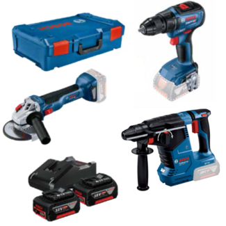 Set Bosch aku alata GBH 187-Li + GWS 18V-10 + GSR 18V-50; 2x5,0 Ah, 0615990N42