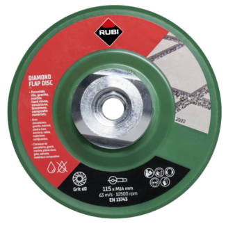 Rubi - Dijamantski flap brusni disk, granulacija 60, 115mm, M14 - RUB32921