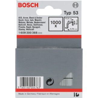 Bosch - Spajalica od tanke žice tip 53 11,4 x 0,74 x 10 mm 1000kom - 1609200366