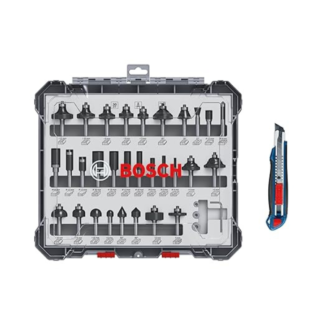 BOSCH - Komplet glodala 30 komada sa nožem, držač od 8 mm - 0615997654